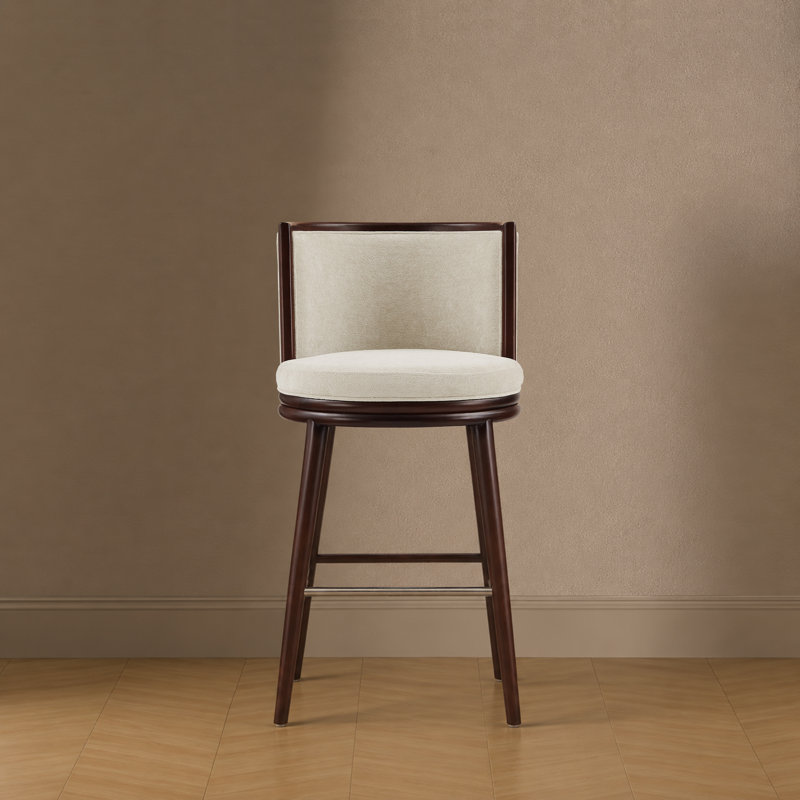 Tabouret de bar Evalyn, Tabouret de bar (siège d'une hauteur de 29,3 po), Crème, crème
