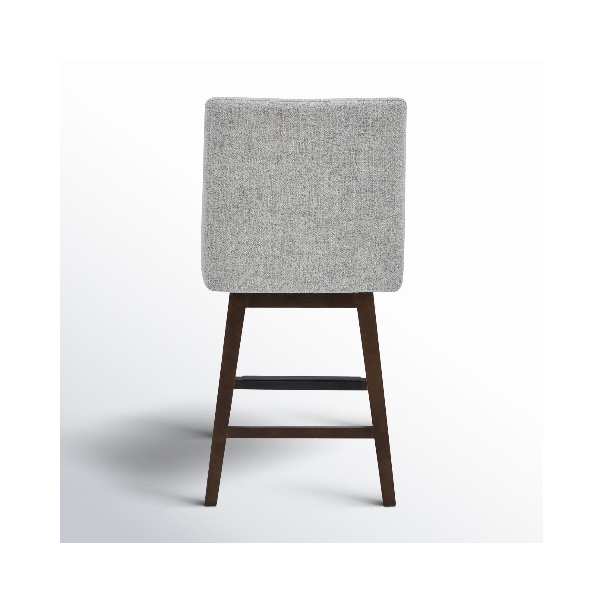 Zahara Swivel Upholstered 26'' Counter Stool, Nathan Gray Heathered/Walnut