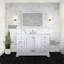 48 po Large meuble-lavabo double blanc, profondeur 22, surface en quartz, miroir de pièce 46 po x P P, comptoir, carré-2045360391
