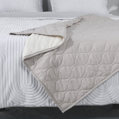 Jeté BEDGEAR Sherpa Performance® réversible beige / pierre