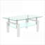 Table basse blanche en verre trempé pour le salon, rangement double facile à nettoyer, capacité de 220 lb-1535648898