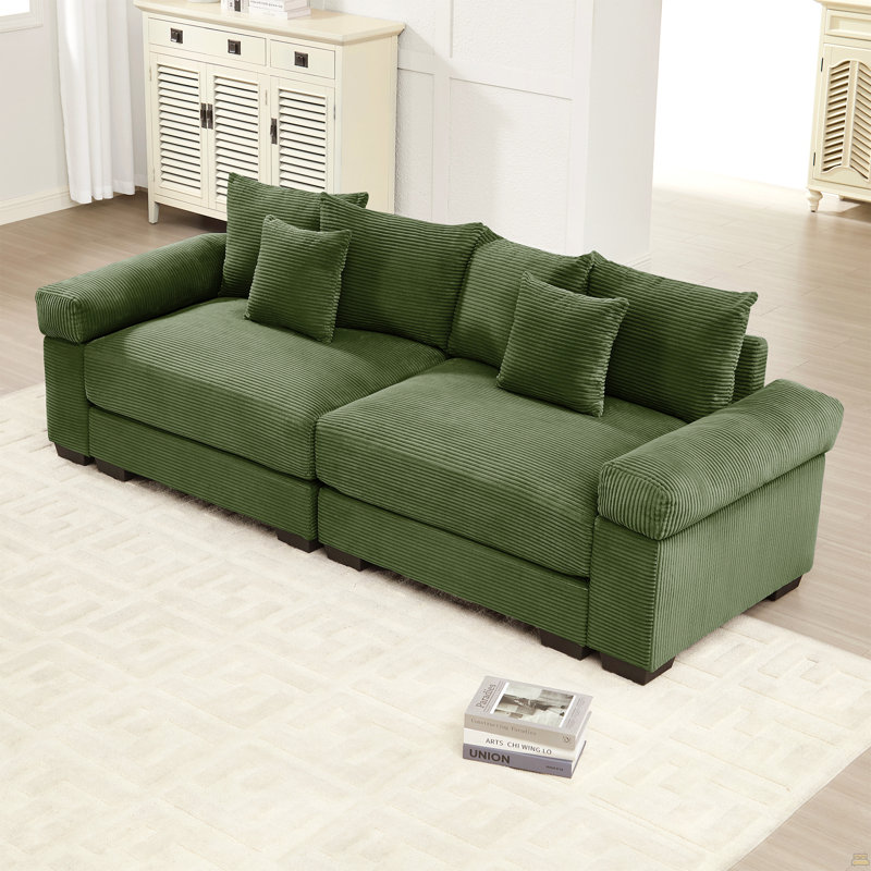Canapé modulaire surdimensionné de 92 po Cloud, H 34,2 po x l 92 po x P 33,8 po, 2, Vert