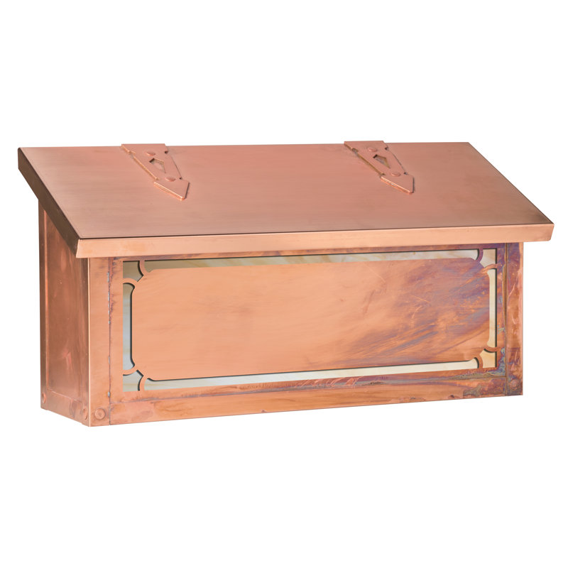 Monarch Metal Wall Mounted Mailbox, Old Penny/Honey