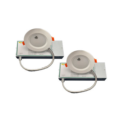 E2 Lighting Slim LED Downlight with Emergency Battery Backup | 2-Pack | 4" | 9W | Dimmable | 5CCT Tunable