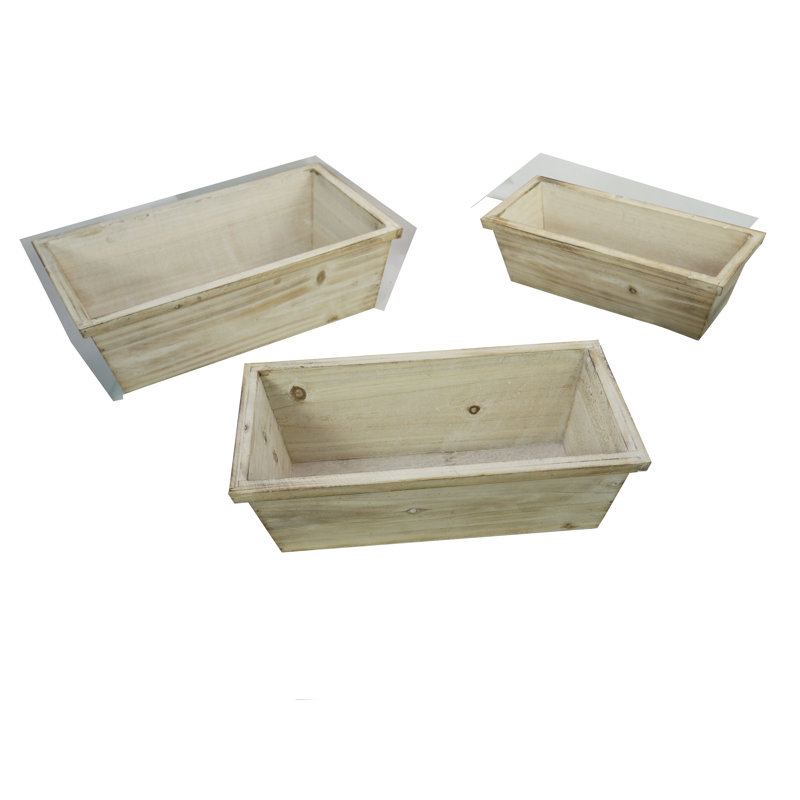 Clive Handmade Wood Planter Box, White