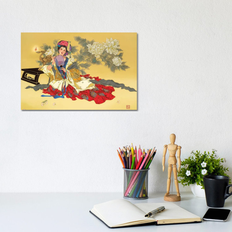 La Coquette - Painting on Canvas, Wrapped Canvas, 20.32 cm H x 30.48 cm W