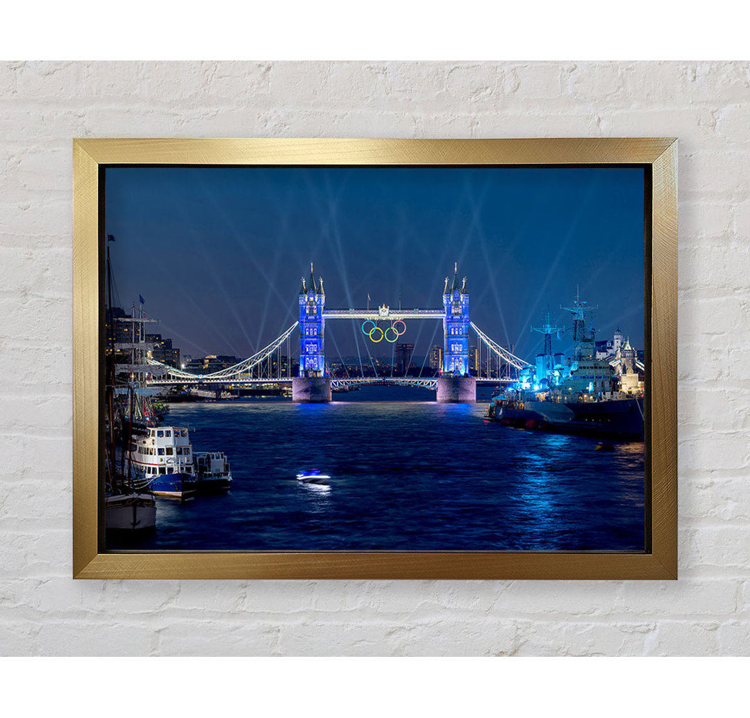 Tower Bridge Olympic Lighting London - Einzelner Bilderrahmen Kunstdrucke