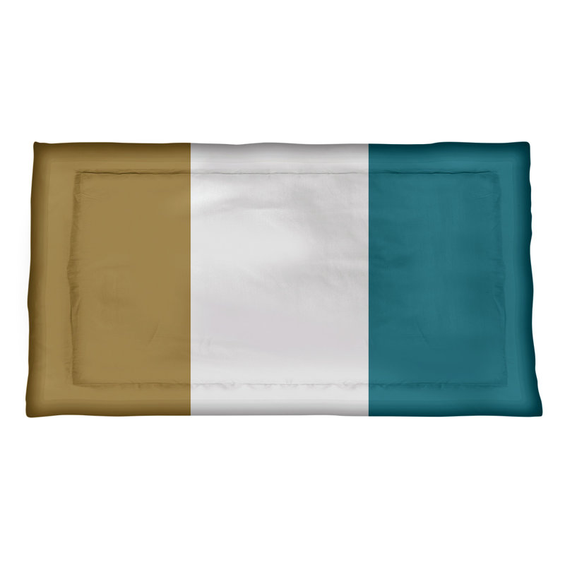 Jacksonville Football Polyester Striped Sham Set, King, Microfiber, Gold/White Middle
