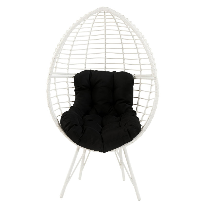 Méridienne de patio confortable avec coussin en mousse amovible - noir / blanc contemporain blanc