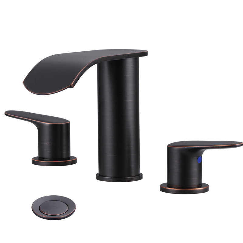 Widespread 2-handle Bathroom Faucet with Drain Assembly, Oil Rubbed Bronze