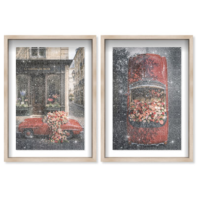Ensemble de 2 boîtes à ombres « Transport » avec effet poussière de diamant, par Oliver Gal, pour la Saint-Valentin.