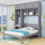 Lit escamotable mural avec tablettes de rangement, tiroir et bureau-1923411904-1923411933