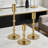 Modern Brass Candlestick Holders Set Of 3, Elegant Gold Candle Holders For Table, Mantel, Wedding, And Home Decor With Weighted Base For Stability