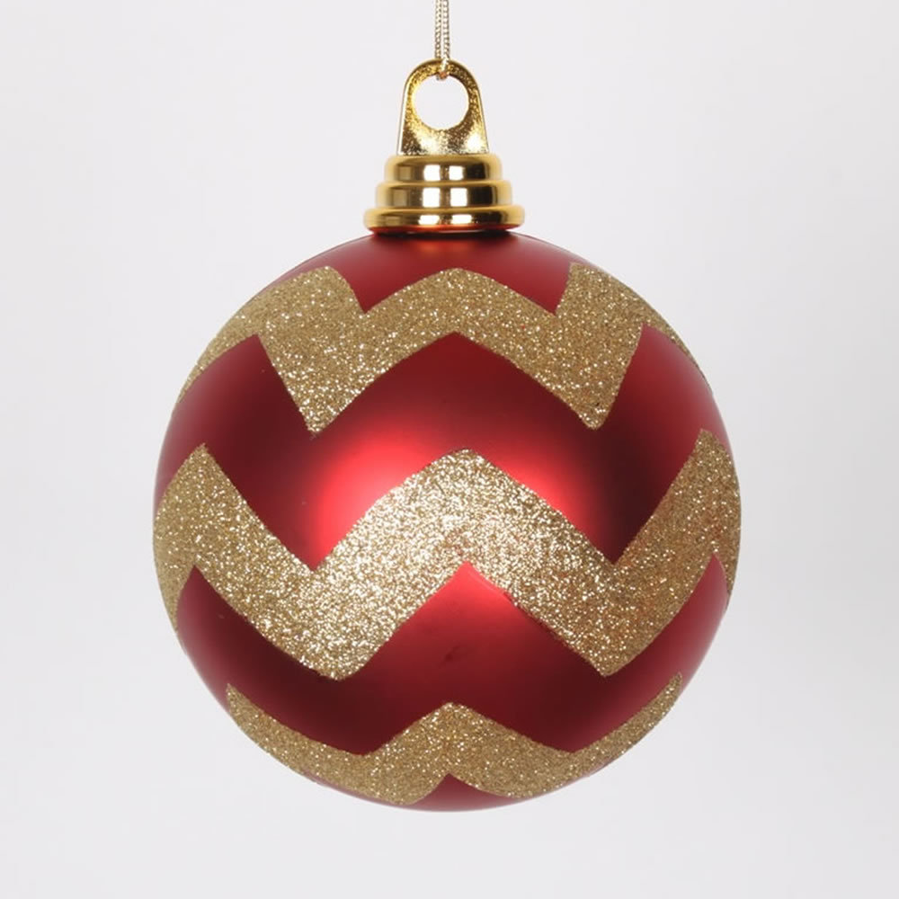 The Holiday Aisle® 8" Shatterproof Bauble, 4.75"H x 4.75" W x 4.75" D, Cerise Pink Matte/Turquoise Blue
