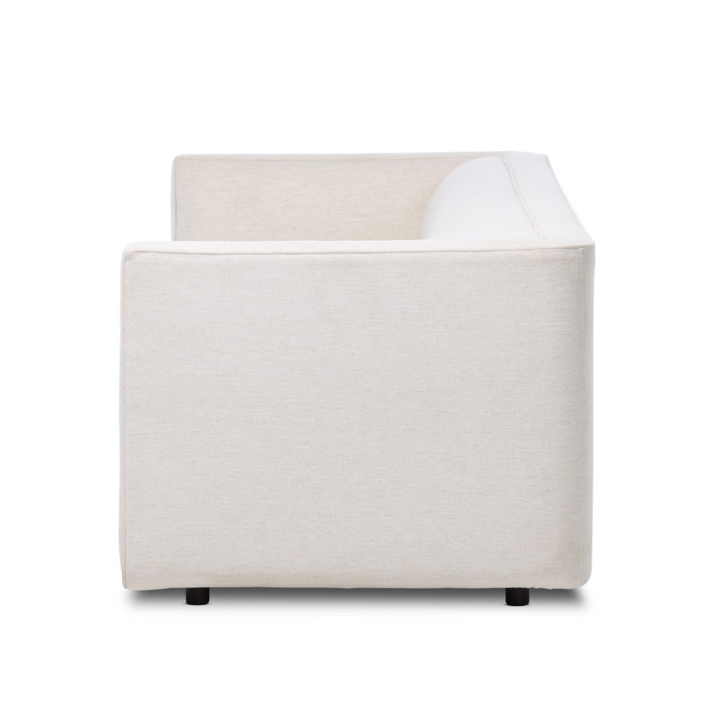 Phillip 94.5" Upholstered Sofa, Nomad Snow Crypton Top Grain Leather