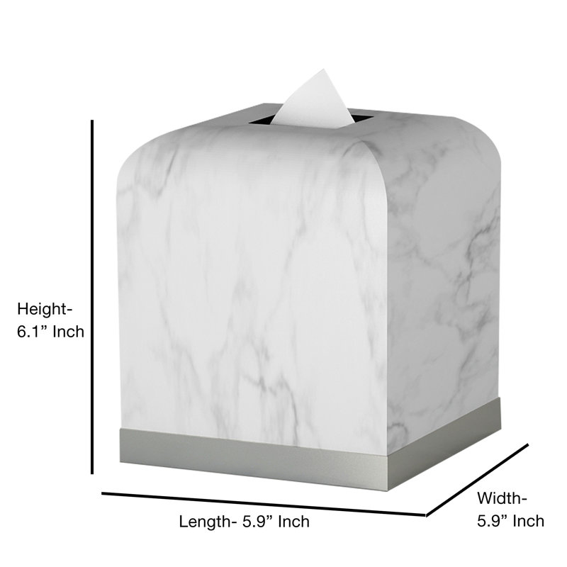 Misty Tissue Box Cover, White