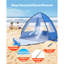 Abri de plage pour 2 personnes, protection UPF 50+, toile d'ombrage portable avec sac de transport et poches de sable, parasol de plage léger et facile à installer pour le camping