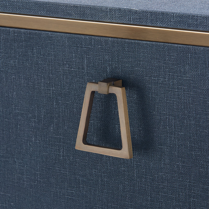 Ansel 72 in. W Sideboard, Navy Blue, Bronze Finished Brass, Santino - Square