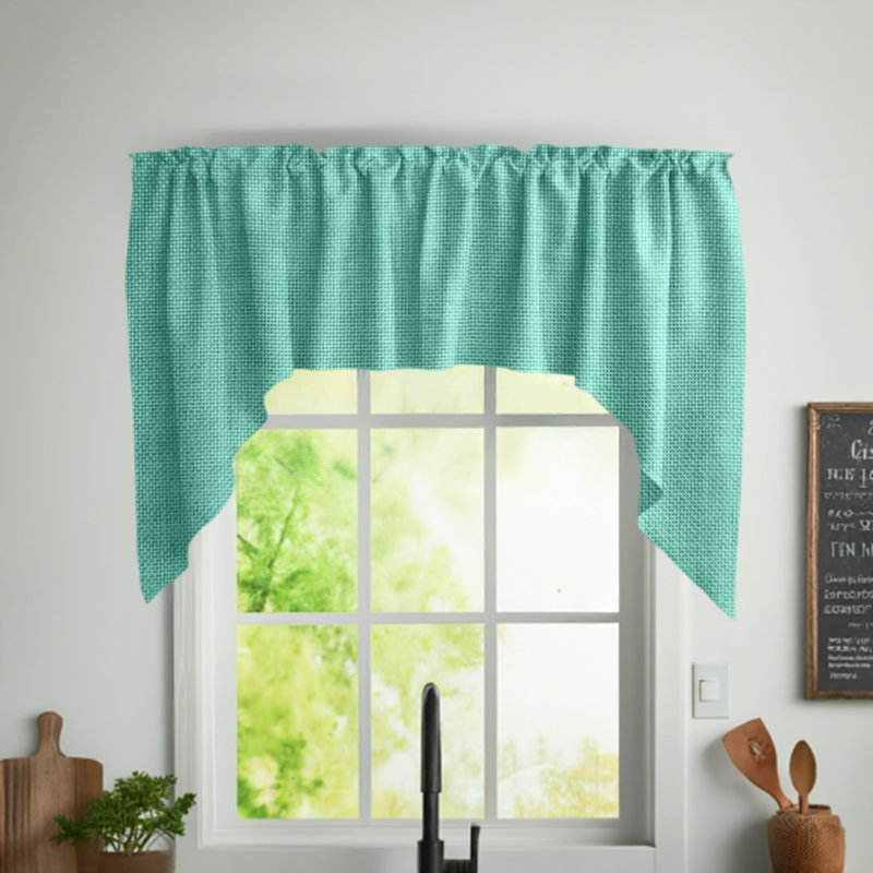 Swag Window Valance, Aqua
