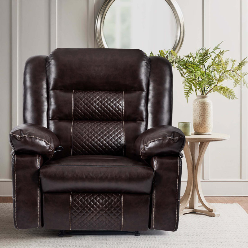 Fauteuil inclinable Josias, Similicuir brun