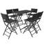 Amesville Patio Dining Set with Rectangular Table-1459303618