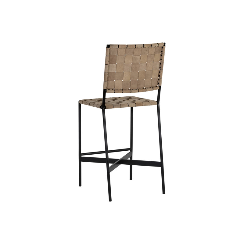 Almin Upholstered Stool with Metal Frame, Counter Stool (26.25" Seat Height)