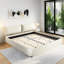 King Size Cloud Bed Frame with Oversized Adjustable  Headboard, & Metal Slat Support-1029470693