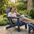 Folding Adirondack Chairs - Weather-Resistant HDPE Outdoor Patio Seating with Cup Holder, Dark Blue-347733851-347733848