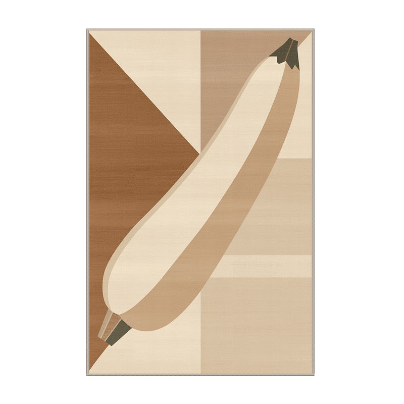 Machine Washable Elkton Zucchini Modern Solid Color Rug in Beige – Beige Binding, 8x12