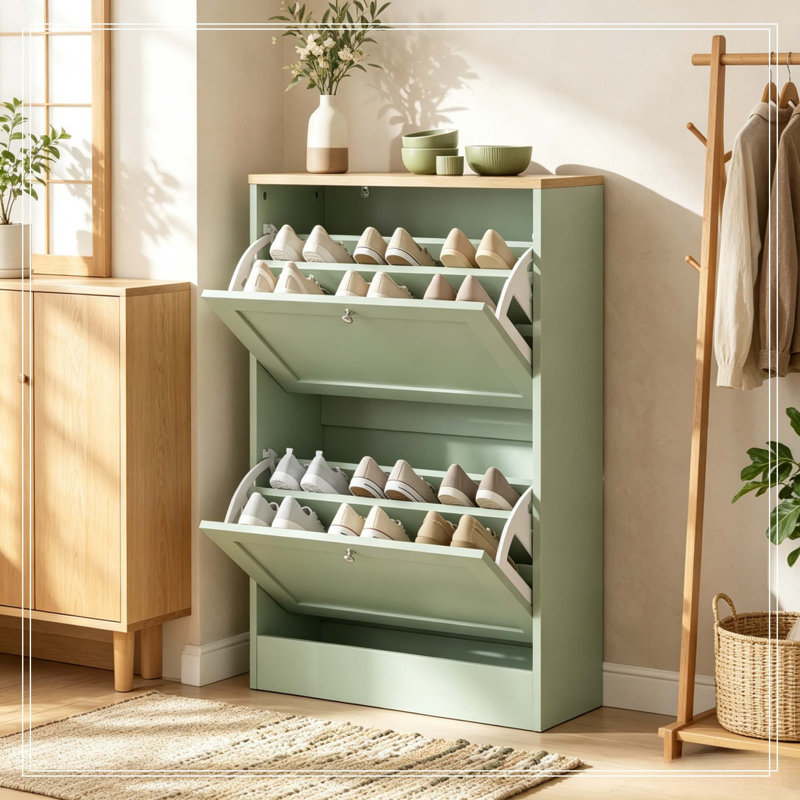 Rangement de chaussures moderne caché, armoire à chaussures d'entrée mince, armoire à chaussures élégante (seulement armoire à chaussures)