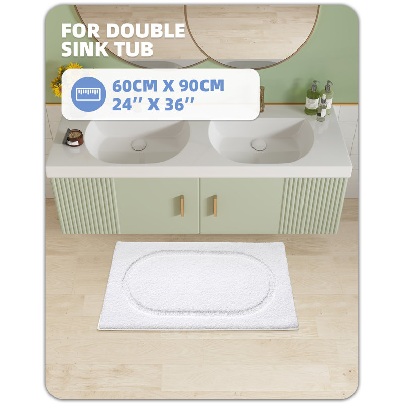 Tapis pour salle de bain Wesleigh, L 24 po x L 36 po, Blanc