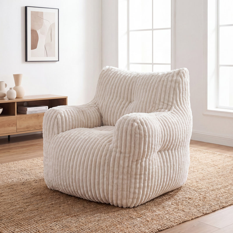Corduroy Bean Bag Chair, Beige