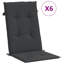 Ensemble de 6 coussins de chaise de patio à dossier haut 100% polyester-2133728373