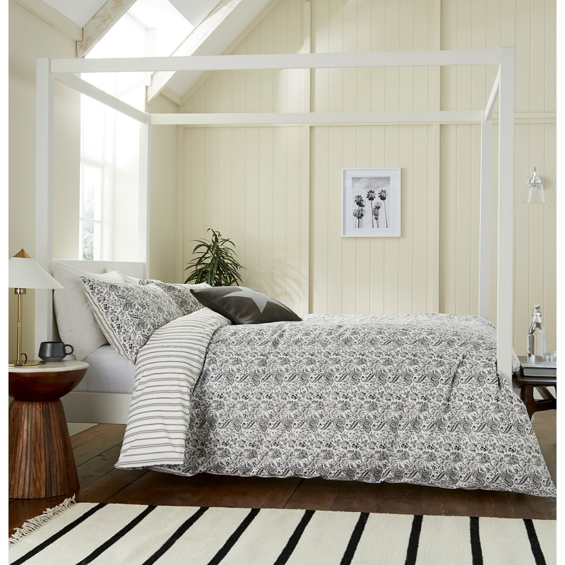 Byron Cotton Duvet Cover Set, Super King Duvet Cover + 2 Pillowcases