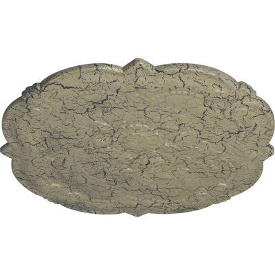 Médaillon de plafond victorien Endurathane, 24 po x 3/8 po x P 1 po, finition pierre craquelée peinte à la main