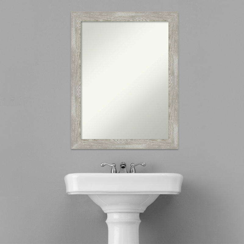 Dove Greywash Narrow Bathroom Vanity Non-Beveled Wall Mirror, 27.5" x 21.5"