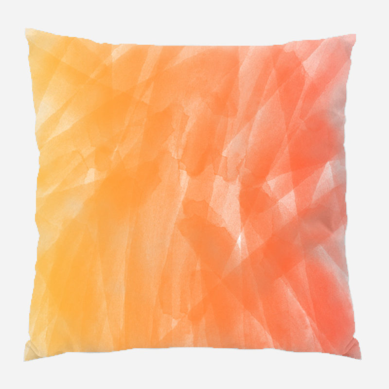 Coussin décoratif aquarelle , Orange, Intérieur, Microsuède