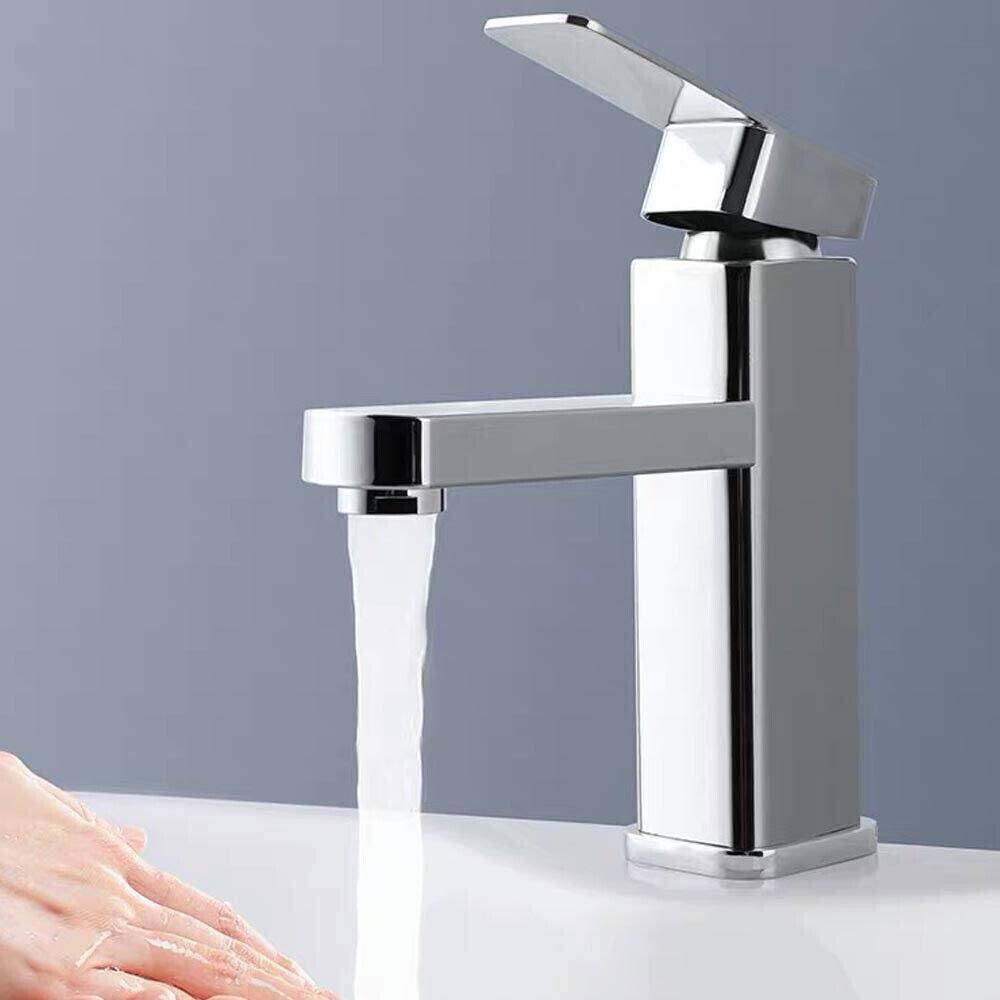 Modern Bathroom Basin Sink Tap Monobloc Mixer Taps Faucet Waterfall Chrome Brass