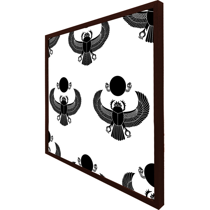 Montegut Scarab Silhouette - Single Picture Frame Print, 31cm H x 31cm W x 4cm D, Black Framed