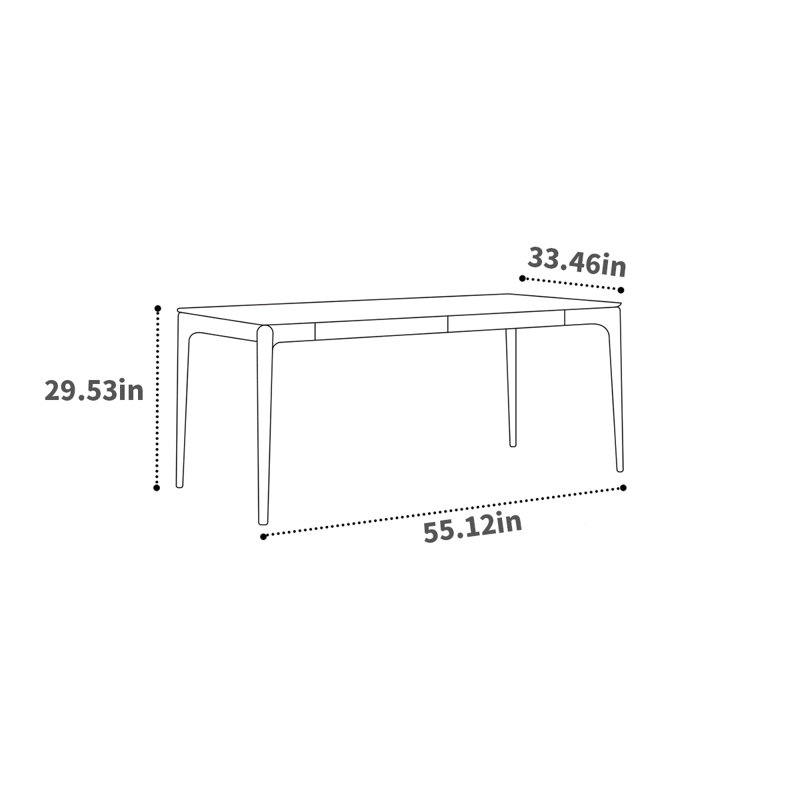Rectangular 33.46'' W Dining Table, L 33,46 po x L 55,12 po
