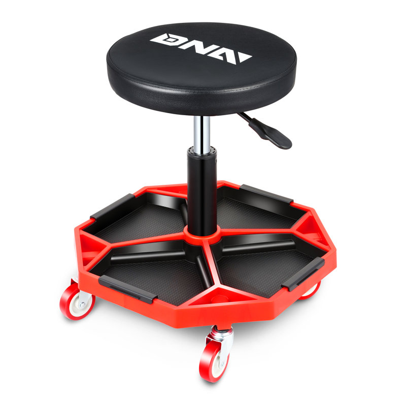 Pneumatic Garage Seat Rolling Mechanic Stool with Tool Tray Storage