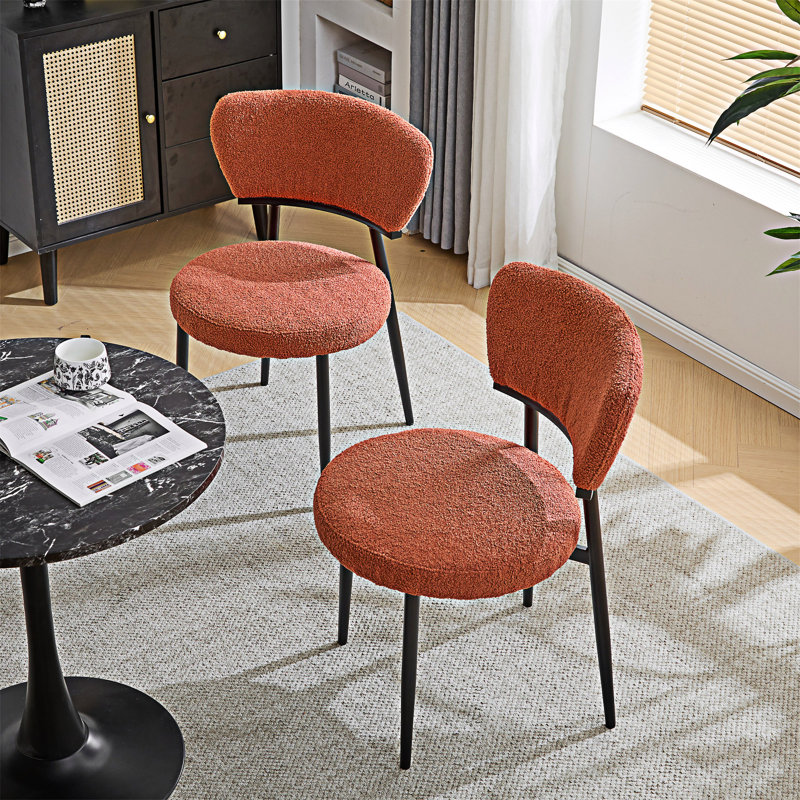 Chaise d'appoint rembourrée (ensemble de 2), Orange
