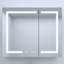 36 po L 30 po H Pharmacie rectangulaire en aluminium argenté encastré / à fixation en surface avec miroir DEL et horloge