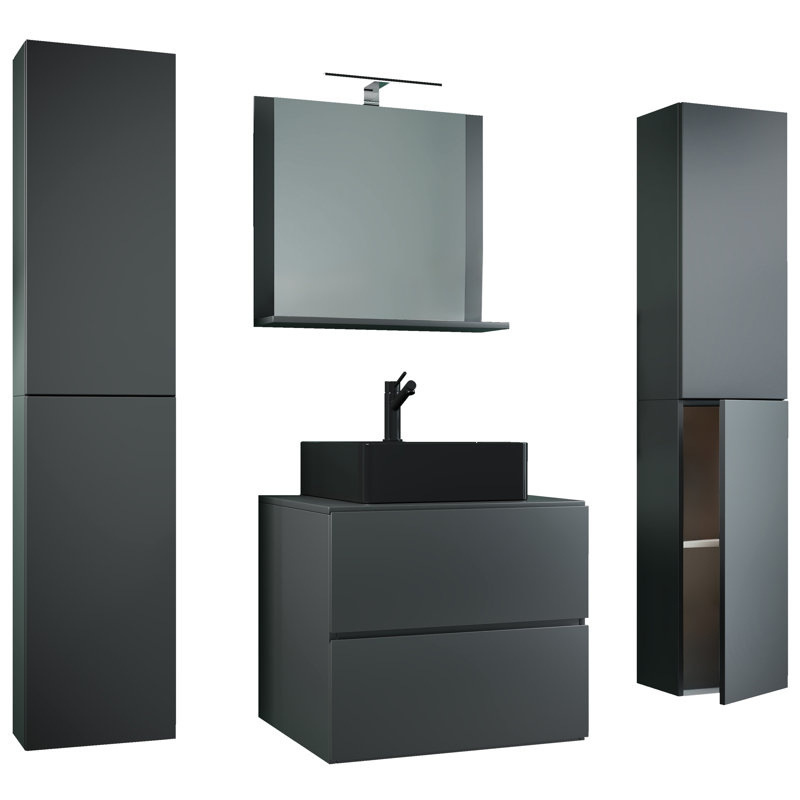 Angelico Bathroom Furniture Suite, Black