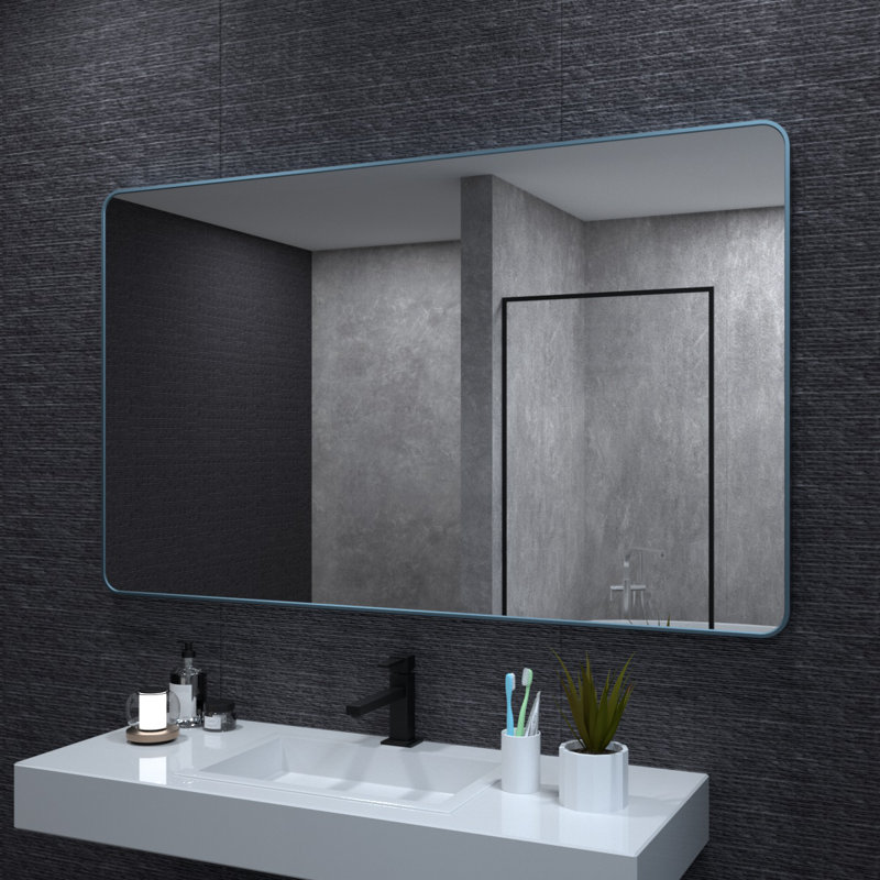 Miroir mural Leyat, 60 po x 36 po, Bleu