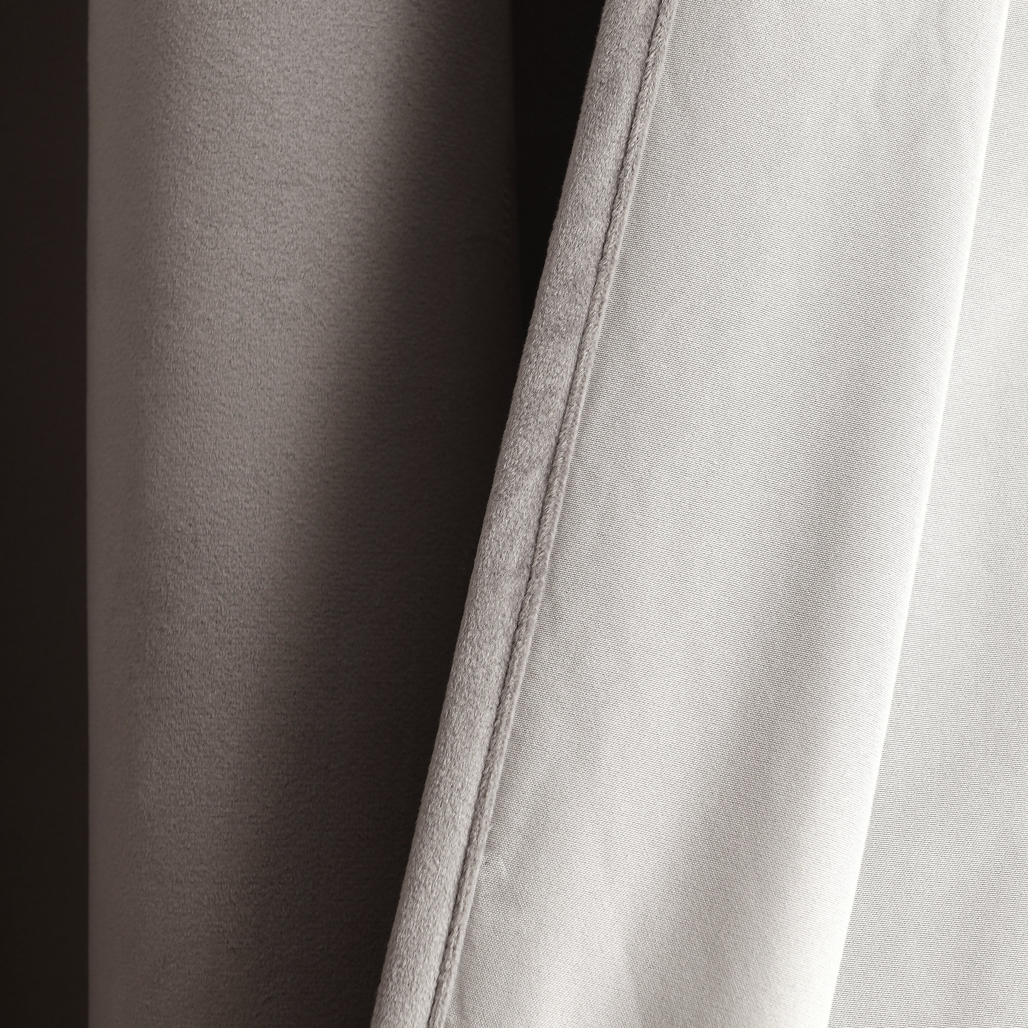 Prima Velvet Solid Blackout Polyester Curtain, Gray
