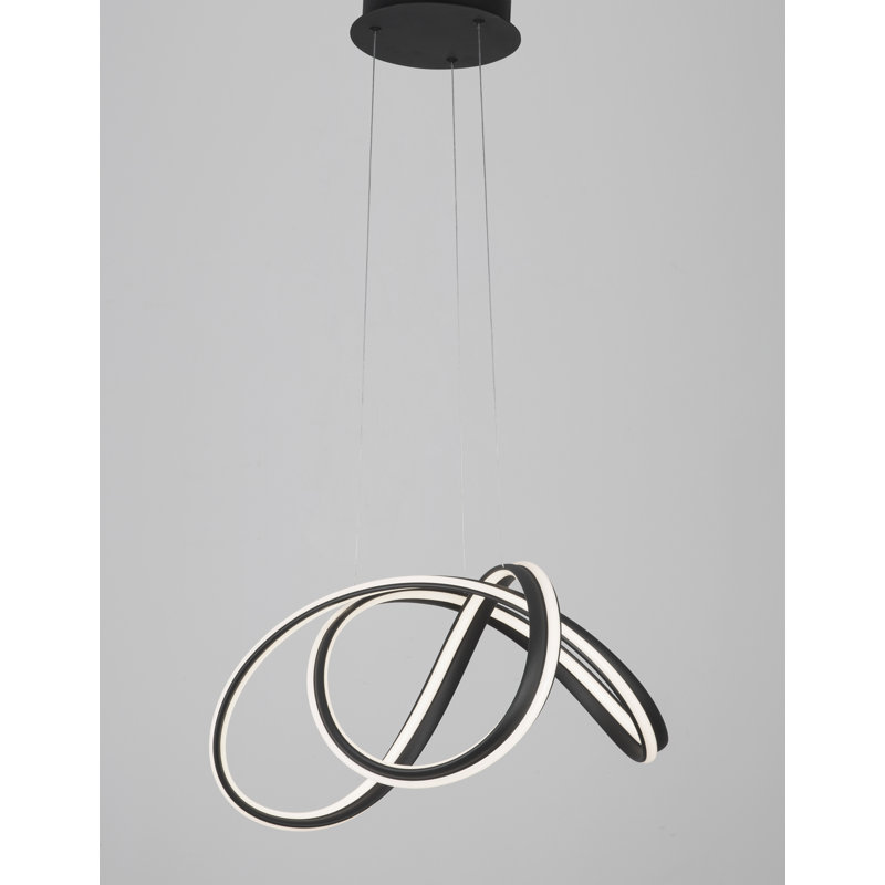 1 - Light LED Geometric Pendant, Black