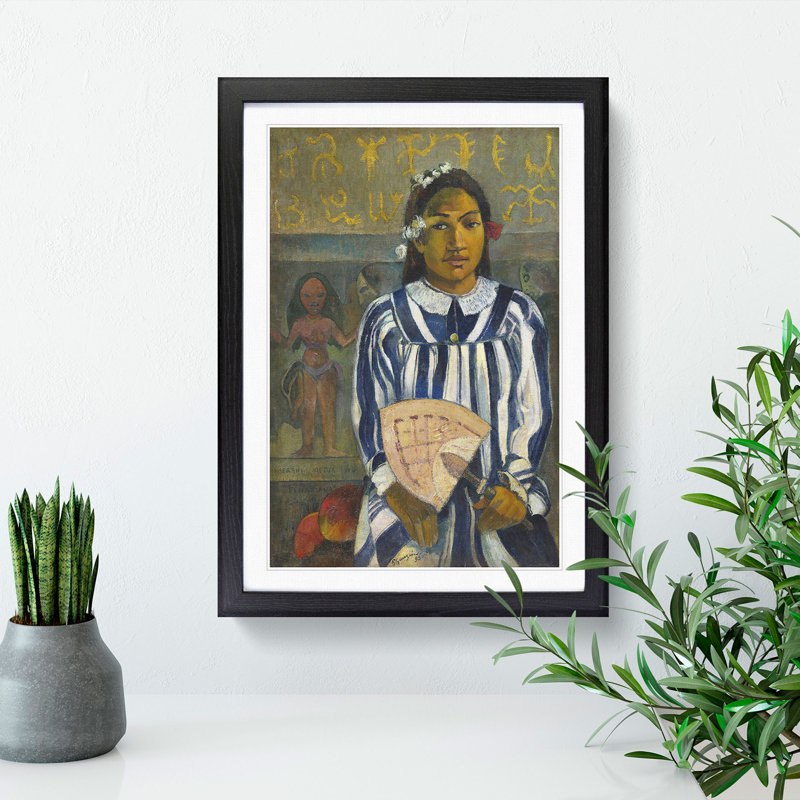 Tehamana by Paul Gauguin - Picture Frame Painting, 36cm H x 27cm W x 2cm D, Black