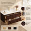 Ensemble de meuble-lavabo mural 24 "avec plateau en acrylique intégré et ensemble de meuble-lavabo mural cannelé en chêne naturel-1311299865-1311299869