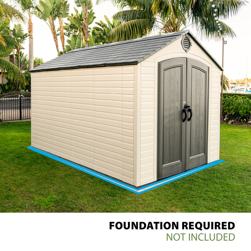 8 Ft. x 12.5 Ft. High-Density Polyethylene Outdoor Storage Shed with Steel-Reinforced Construction